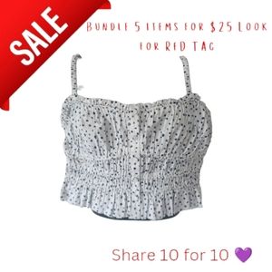 J Crew Crop top size small button front stretchy straps and corset style like